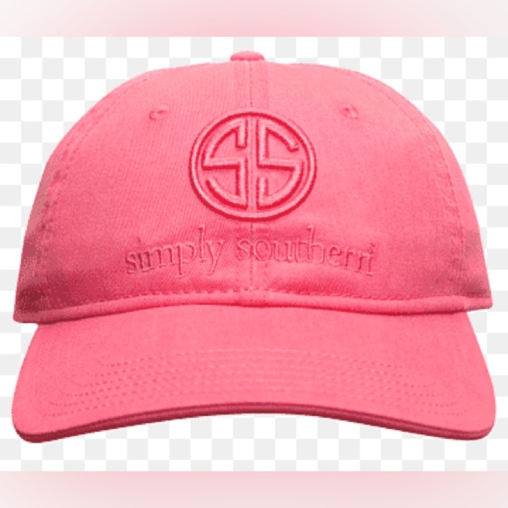 Simply Southern Embroidered Logo Adjustable Baseball Cap Hat Pink Women OS